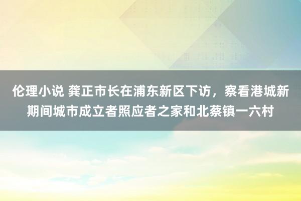 伦理小说 龚正市长在浦东新区下访，察看港城新期间城市成立者照应者之家和北蔡镇一六村