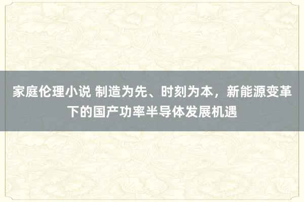 家庭伦理小说 制造为先、时刻为本，新能源变革下的国产功率半导体发展机遇