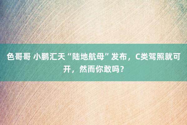 色哥哥 小鹏汇天“陆地航母”发布，C类驾照就可开，然而你敢吗？