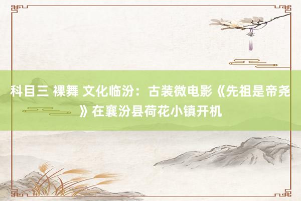 科目三 裸舞 文化临汾：古装微电影《先祖是帝尧》在襄汾县荷花小镇开机