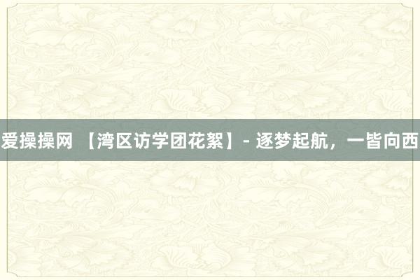 爱操操网 【湾区访学团花絮】- 逐梦起航，一皆向西